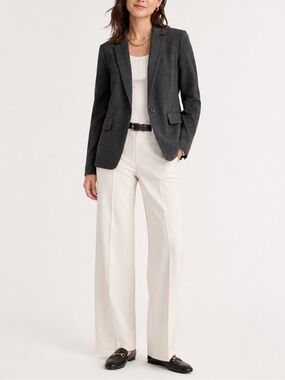 J Crew 365 Classic Grey Blazer Size 4 Professional Casual Preppy Academia